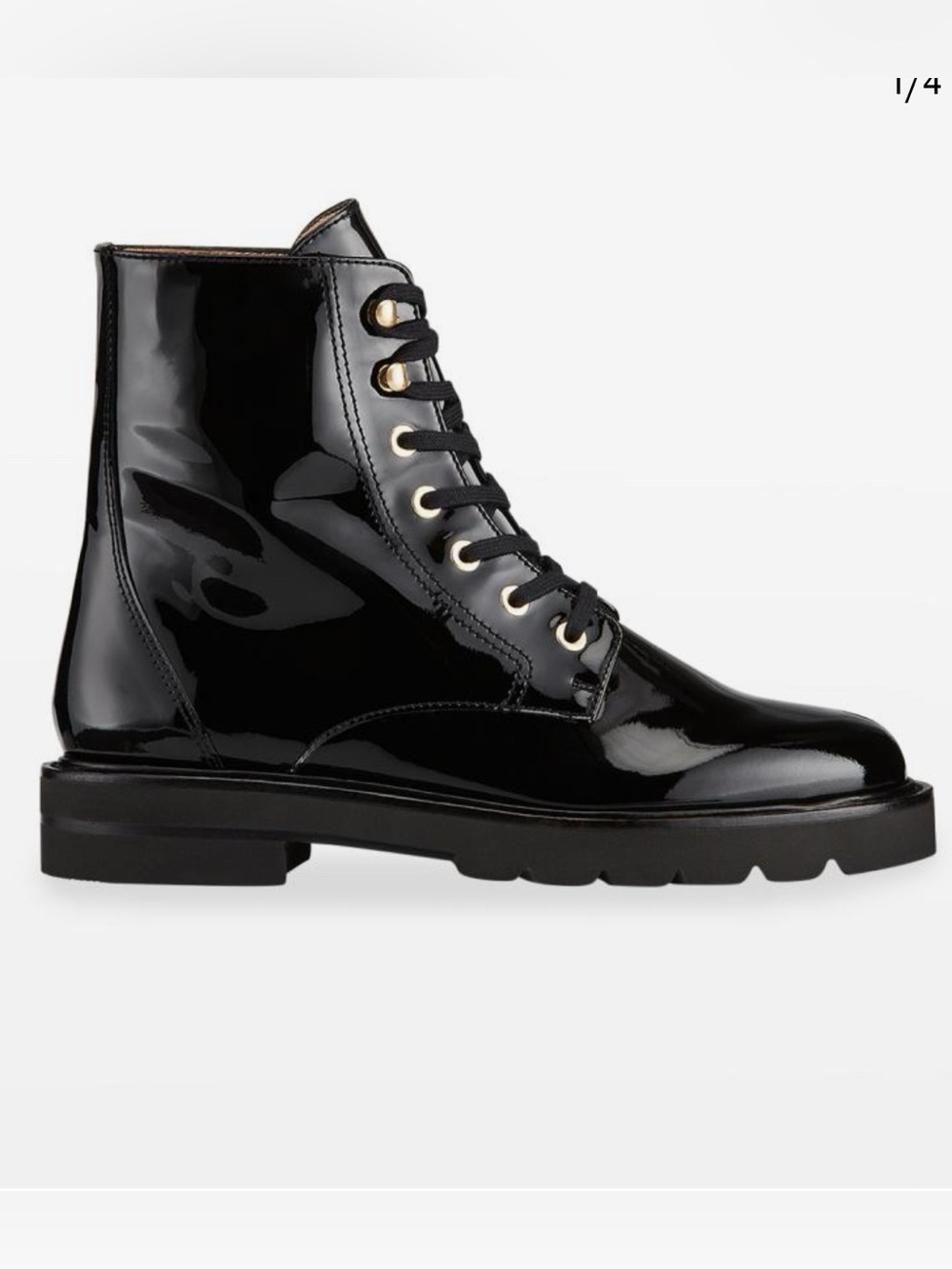 Stuart Weitzman Mila Lift Patent Leather Boots SZ 7.5